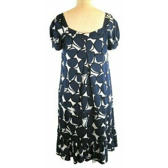 DVF Diane Von Fursterberg Edison Dress Blue Short Sleeve Silk Square Nec… - Picture 3 of 7